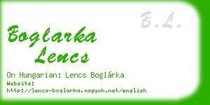 boglarka lencs business card